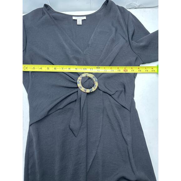 Topshop Tortoise Ring Black Long Sleeve Mini Dress in Size 8. - Picture 7 of 7